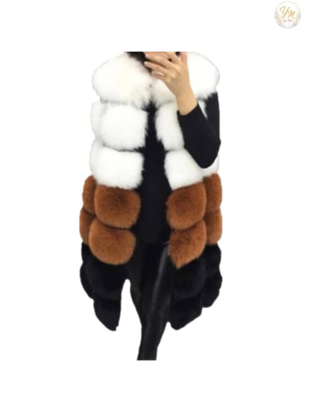 Women Sleeveless Faux Fur Vest Winter Waistcoat V-Neck Overcoat